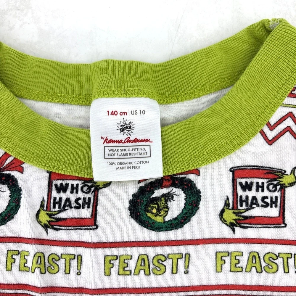 Hanna Andersson Grinch Pajama Top Size 10 Unisex Shirt ONLY‎